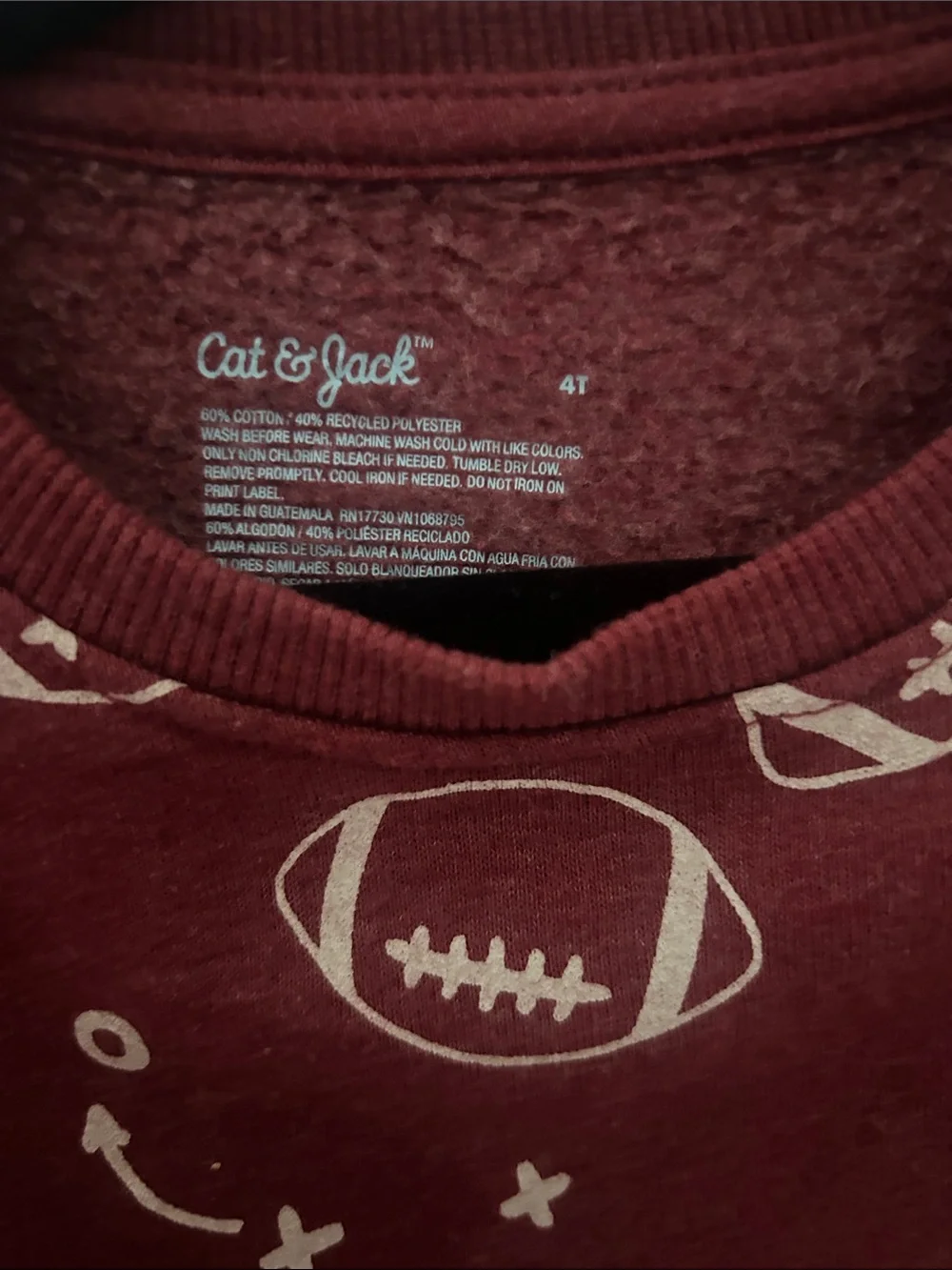 Cat & Jack Maroon Sports Football